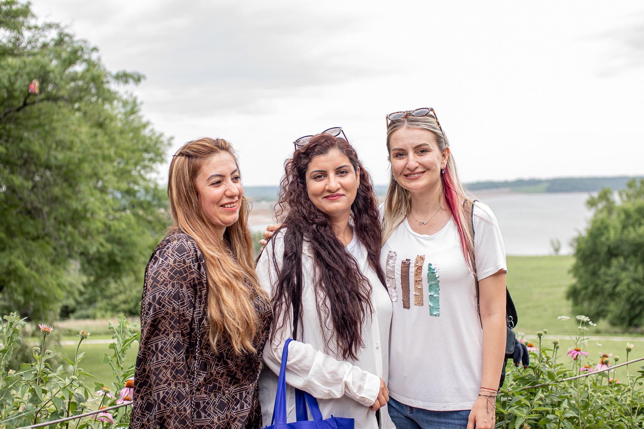 Hubert Humphrey Fellows at a picnic by Clinton Lake