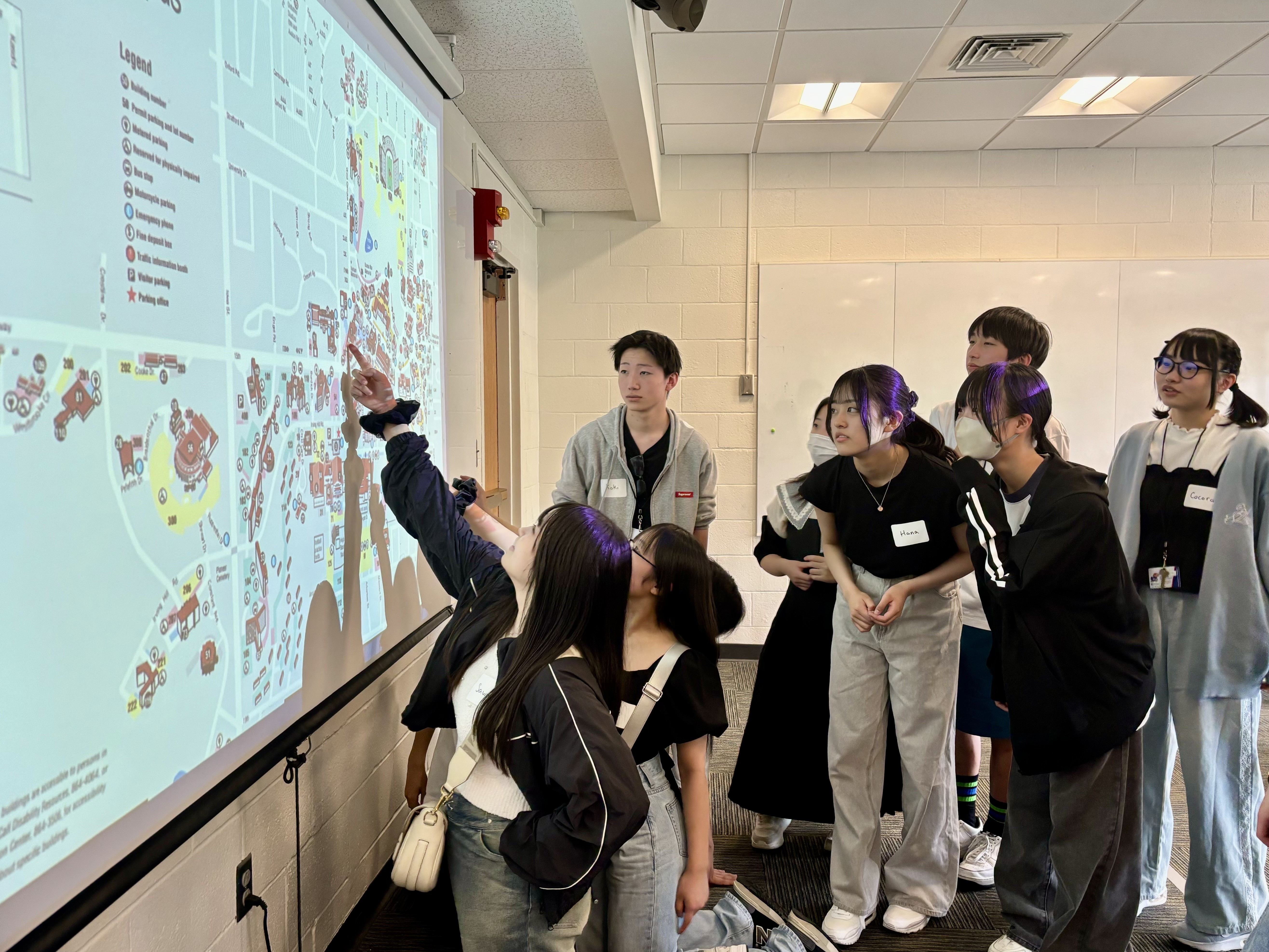 Ohmi Brotherhood High School students learning how to navigate the KU campus